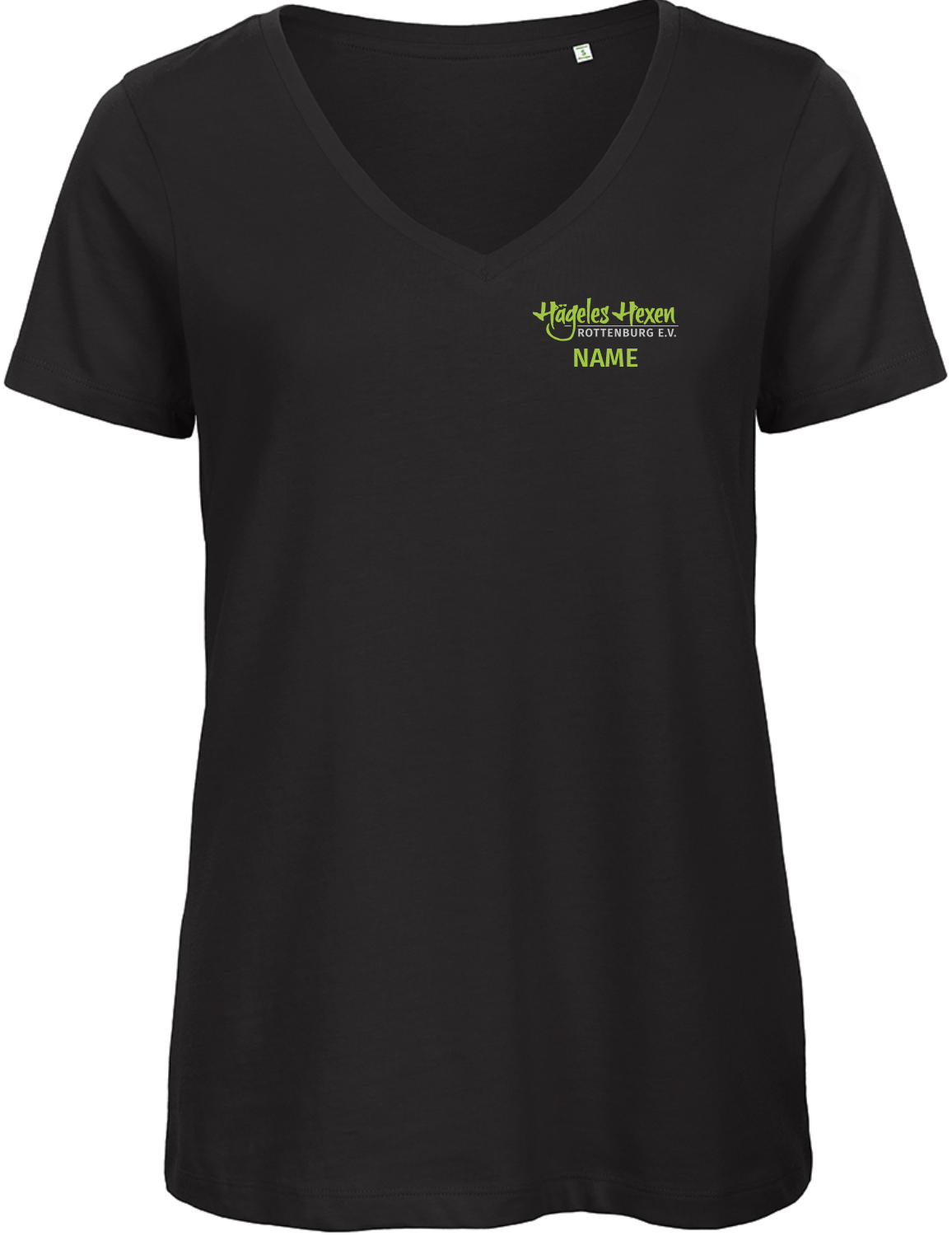 Damen V-Shirt Hägeles Hexen - 
inkl. Brustdruck mit Name & Rückendruck