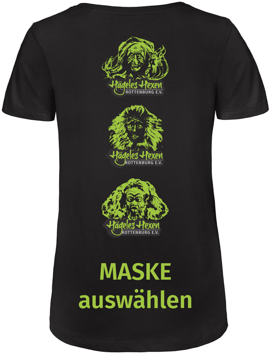 Damen V-Shirt Hägeles Hexen - 
inkl. Brustdruck mit Name & Rückendruck